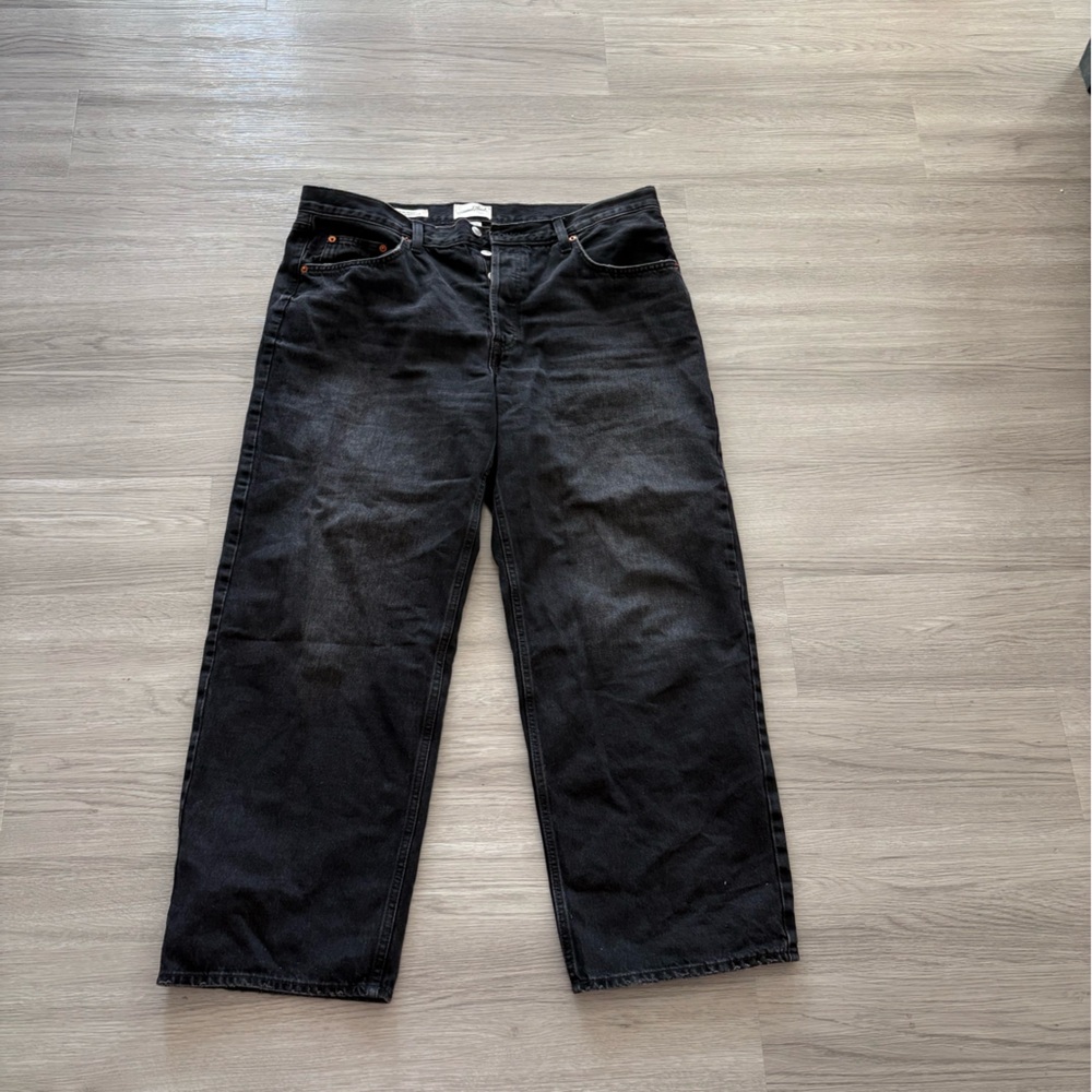 Black wide leg jeans